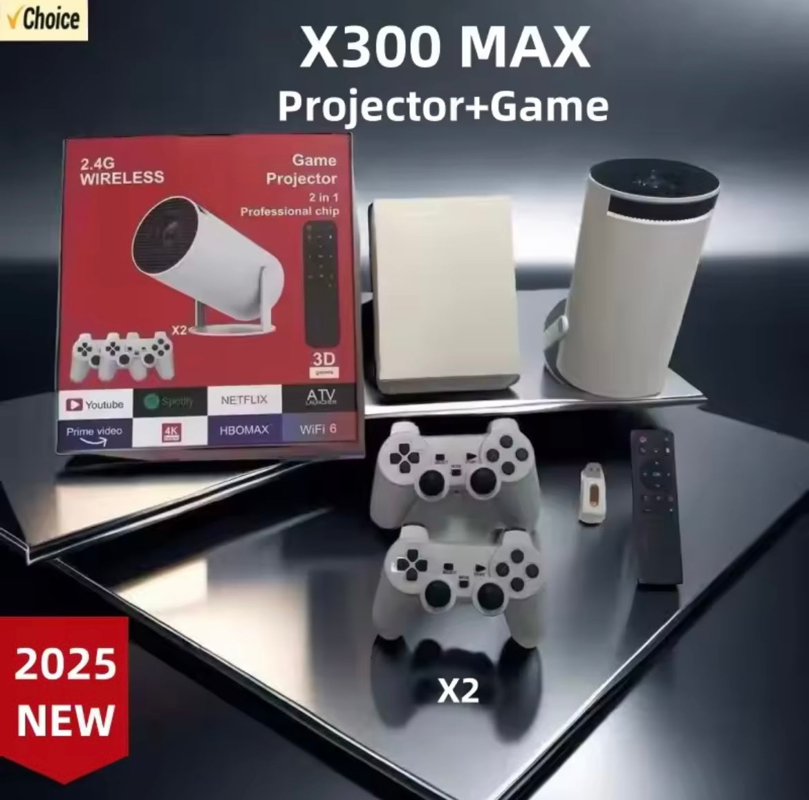 Combo Proyector Profesional 2 en 1 HY300PRO – Cine y Juegos en Casa